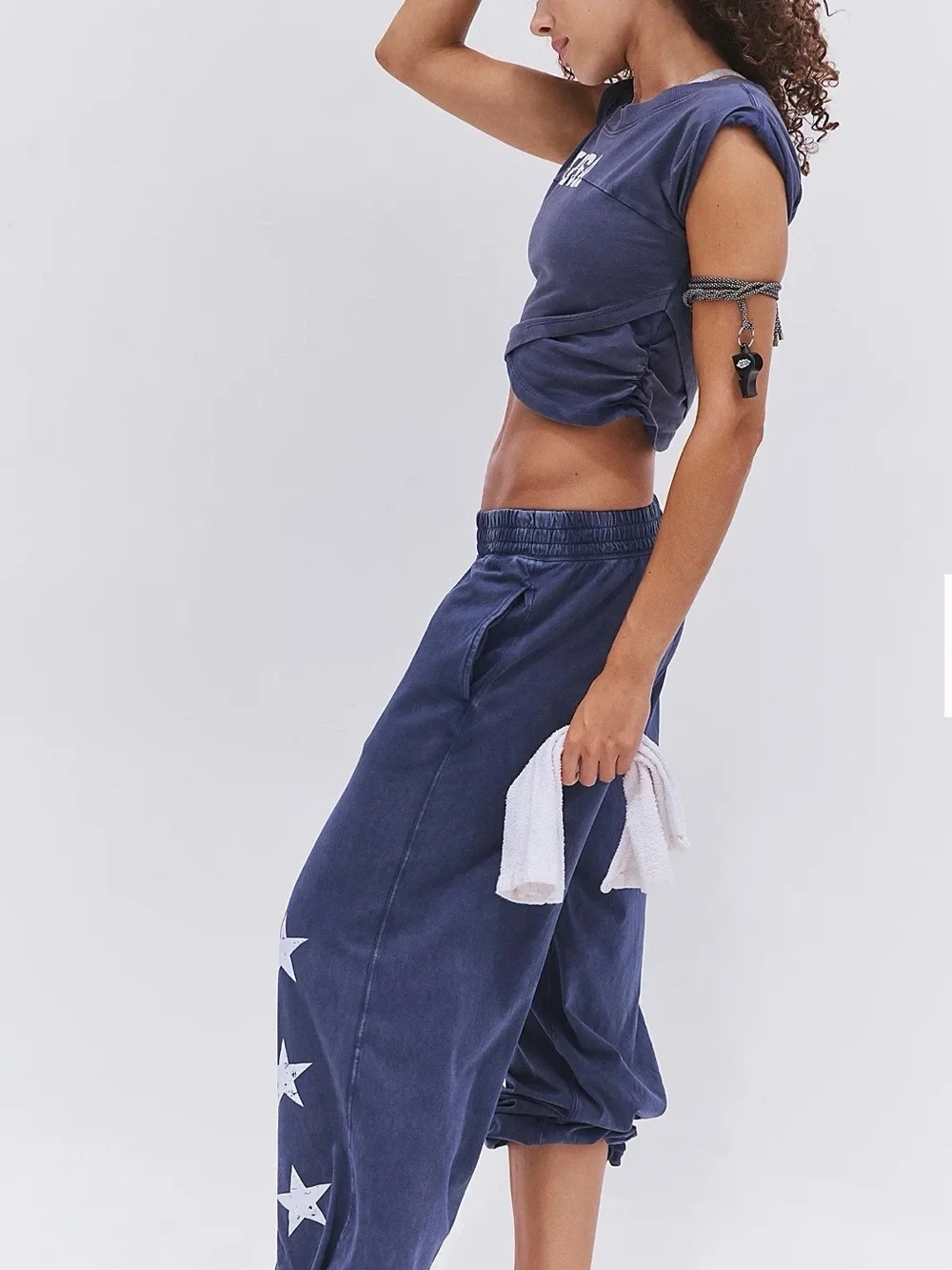 NWT FREE PEOPLE NAVY MATCH DAY CROSSOVER SET SIZE XS!!